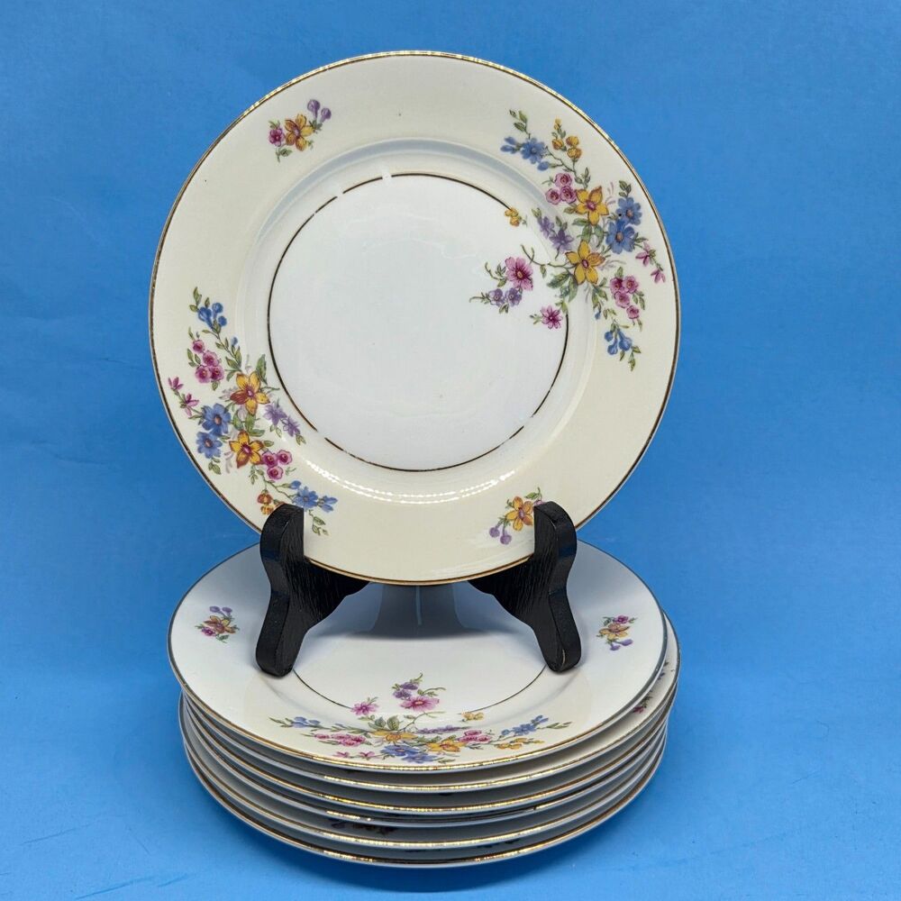 Heinrich And Company "REGENT" Set Of 7 Vintage 6 1/2" Bread Dessert Plates READ